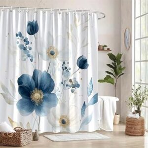 Eleganter Duschvorhang mit Blumenmuster, wasserdicht und praktisch für Ihre Dusche. Polyestergewebe leicht zu waschen und bietet eine optimale Abdeckung.