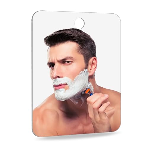 Duschspiegel für Rasur und Make-up, unzerbrechlich, beschlagfrei, Wandbehang für Badezimmer mit klare Reflexion und robustem Acrylmaterial