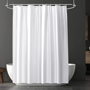 White URAQT shower curtain with shiny texture, wasserdicht and schnell trocknend, leicht zu reinigen und privat