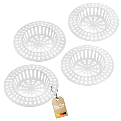 Abfluss-Siebe/Ausgussfilter für Spüle und Dusche, Effektives Hilfsmittel gegen Essensreste und Haare, Ø 7 cm, Kunststoff, weiß