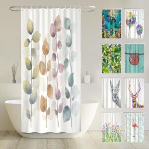 Duschvorhang aus recyceltem Polyester mit Anti-Schimmel-Beschichtung und 8 Ringen für eine elegante Badezimmer-Atmosphäre