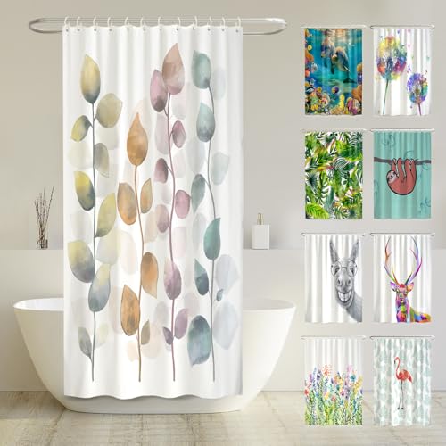 Duschvorhang aus recyceltem Polyester mit Anti-Schimmel-Beschichtung und 8 Ringen für eine elegante Badezimmer-Atmosphäre