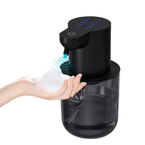 Automatischer Schaumseifenspender mit Sensor, 4 Stufen, IPX5 Wasserdicht, Elektrisch, USB-Ladung für Bad & Küche, Wandmontage ohne Bohren