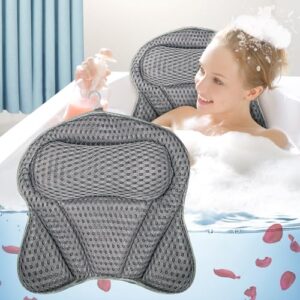 Badewannenkissen, Badekissen für Badewanne, Kissen für Badewanne, Bathtub Pillow mit 4D-Air-Mesh-Technologie und 6 Saugnäpfen, Wannenkissen für Home Spa und Badewannen Stützt Kopf, Nacken, Schultern