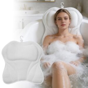 Badewannenkissen mit 4D-Air-Mesh-Technologie, Nacken- und Rückenkissen für Badewanne, saugfähig und atmungsaktiv