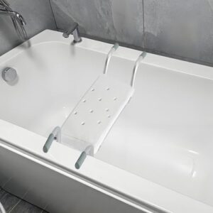 Badewannensitz, Ausziehbare 72-82cm Badewannenbretter, Tragfähigkeit 136 kg Wannensitz, Badesitz verstellbar für die Wanne