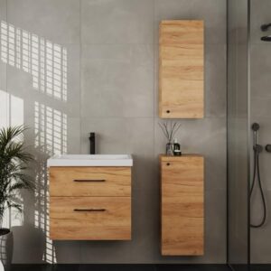 Badmöbel Set mit Waschtisch und Unterschrank, moderner Waschbeckenunterschrank für Badezimmer, Gäste Bad & WC