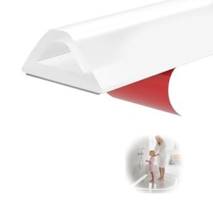 Selbstklebend Schwallschutzleiste Dusche, wasserdichte Streifen für Bad und Küche, Wasserstoppstreifen für Schwellen, weiß, 2m lang