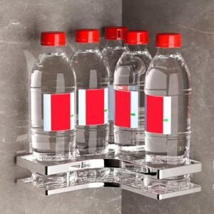 Cyrank Eckdusche Caddy, Edelstahl - Lagerregal - Rack - Kleberdusche Organisatoren Kein Bohrbadregal für das Badethroom zu Hause