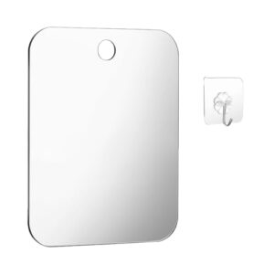 Zwei Stück Rasierspiegel für Dusche und Camping, 30cm x 20cm Wandmontage, Beschlagfreies Acryl, Tragbar mit Haken