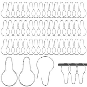 50 Stück Silber Duschvorhang Ringe für Gardinenstange, praktische und elegante Lösung, hochwertiges Metall, sichere Öffnungsdesign, geräuschlose Montage