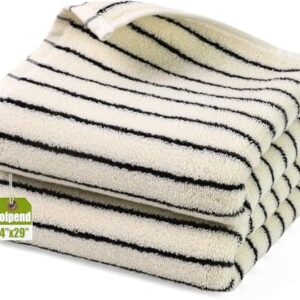 Handtücher aus natürlicher Baumwolle, schwarz-weiß gestreift, vintage Küchendekoration für Badezimmer und Gäste