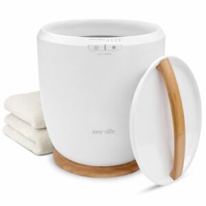 Elektrischer Handtuchwärmer Natur, kompaktes Design mit Timer und Überhitzungsschutz, energiesparend und mobil für Zuhause, Spa, Hotel oder Wellnessbereich