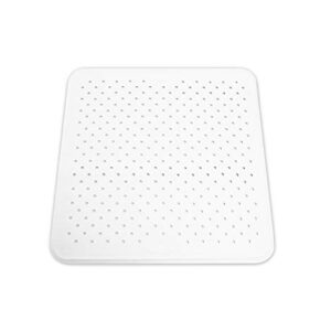 KMINA Duschmatte rutschfest 43x43 cm, Antirutschmatte Dusche aus 100% Naturkautschuk, Duschmatten Quadratisch gegen Schimmel und Rutschgefahr in der Dusche, Weiß