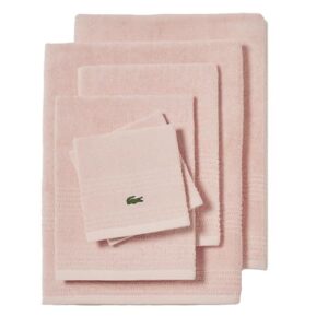 Lacoste Grand Slam Handtuchset 6-teilig, hellrosa farbenfrohe Handtücher für Badezimmer, Weiche und Saugfähige Handtücher mit ikonischen Designs