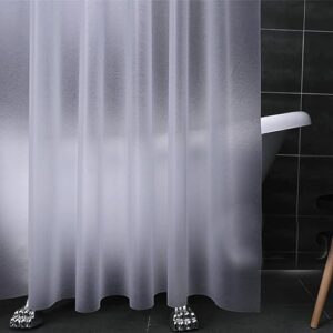 Wasserdichter Duschvorhang aus EVA-Plastik, 240x200cm, Badezimmer-Duschvorhang mit Metallösen und Halbtransparenz, matte Textur, transparenter Wasserabsperrer für ein sauberes Badezimmer
