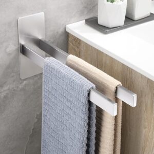 OETAMS Handtuchhalter Ohne Bohren Doppelt Silber Selbstklebend Handtuchstange Bad Badetuchhalter 304 Edelstahl Hantuchhalterung Wand Handtuchhalter Zweiarmig - Wandmontierte Handtücher mit modernem Silberdesign, rostfrei und langlebig