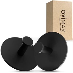 Zwei selbstklebende Handtuchhalter aus Edelstahl in schwarz für das Badezimmer, auch als Geschirrtuchhalter oder Jackenhalter geeignet