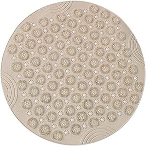 PVC-Massage-Badematte, rutschfest, maschinenwaschbar, 55 x 55 cm, khaki, Badezimmermatte mit Ablauflöchern und Saugnäpfen