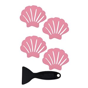 Rutschfeste Badewannen-Aufkleber, 24 Stück, Sicherheitsaufkleber für Badezimmer, Badewannen, Duschen, Trittflächen, selbstklebend, Schaber (Rose)
