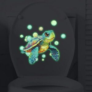 Lustiger Wc-Aufkleber mit Schildkröte-Design aus PVC-Vinyl, 2 Stücke, 29 * 29 cm, selbstklebend, wasserfest, für Badezimmer oder Auto