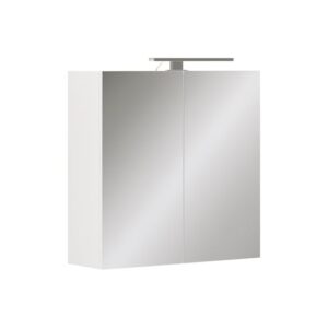 Vicco Badspiegelschrank Lavio, Weiß, 60 x 60 cm mit LED-Beleuchtung, Spiegel, Ablagefläche und LED-Beleuchtung für das Badezimmer