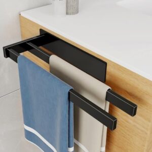 Vista Handtuchhalter ohne Bohren, SUS304 Edelstahl, gebürstet, Handtuchhalter für Badezimmer, 38cm, Schwarz