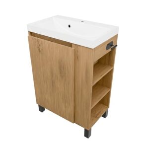 Hochwertiges Badmöbel Set für Badezimmer mit Waschbecken und Unterschrank in Eiche Lancelot