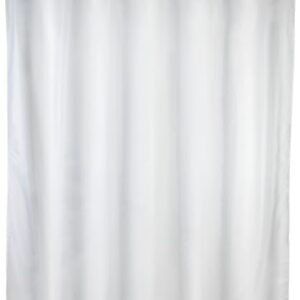 Antischimmel Duschvorhang Weiß, Textil-Vorhang mit Antischimmel Effekt fürs Badezimmer, waschbar, wasserabweisend, mit Ringen zur Befestigung an der Duschstange