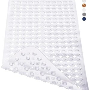 Anti-Rutsch-Badematte für Wanne, BPA-frei und latexfrei, maschinenwaschbar, 70 x 40 cm, weiß
