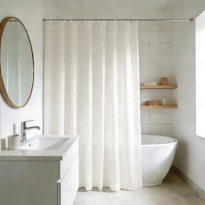 Beiger Duschvorhang für Badezimmer, extra groß, wasserabweisend und antischimmel, ideal für Zuhause, hervorragende Qualität, moderner Stil