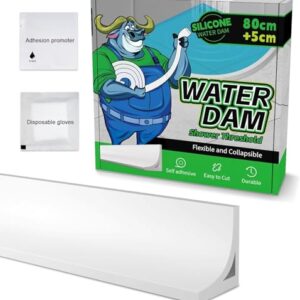Schwallschutzleiste Dusche, Selbstklebend, Wasserstopper Schwallschutzleiste Dusche Silikon, Duschwasserstop, Hochwertige Selbstklebend Schwallschutzleiste für Badezimmer