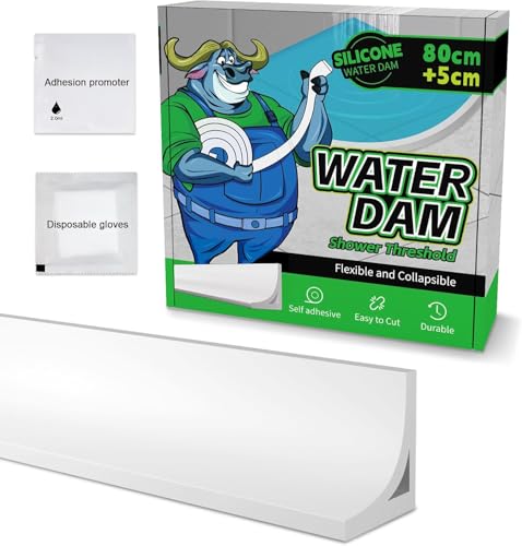 Schwallschutzleiste Dusche, Selbstklebend, Wasserstopper Schwallschutzleiste Dusche Silikon, Duschwasserstop, Hochwertige Selbstklebend Schwallschutzleiste für Badezimmer