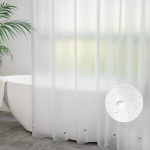 Duschvorhang transparent weiß mit Gewichtsmagneten und 12 Haken für Badezimmer, Wasserdicht und Anti-Schimmel