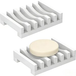 Silikon Seifenschale mit selbstentleerendem Design, leicht zu reinigen und rutschfest. Ideal für Bad und Küche.