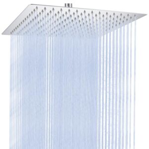 Auralum Regendusche Duschkopf 12 Zoll, Edelstahl Regenduschkopf 30x30 cm Eckig, 360° verstellbarer Kopfbrause Groß mit Selbstreinigenden Düsen, Chrom