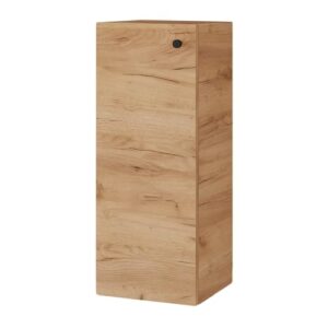 Badschrank in Gold Eiche für Badezimmer, Hängeschrank mit 3 Fächern und Soft-Close-Funktion