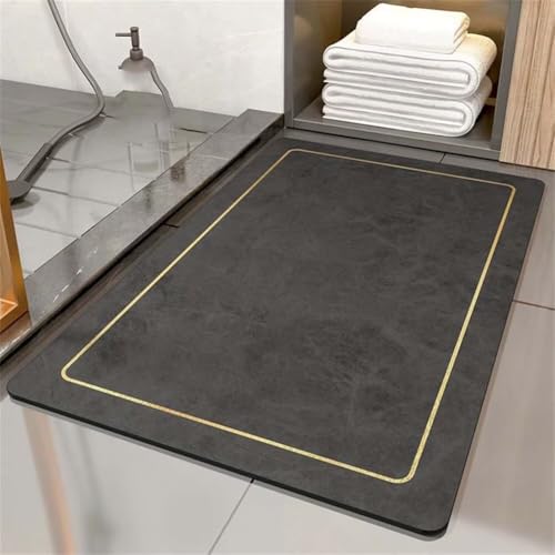 Badematte Rutschfest Badezimmerteppich Badteppich 60x90cm Schnelltrocknend Badvorleger Saugfähige Duschvorleger für Badezimmer, rutschsicher und strapazierfähig