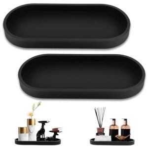 Silikon Badezimmer Tablett, Oval Schminktisch Ablageschale für Wohnzimmer, Schlafzimmer, Badewanne und Küche (2 Stück)
