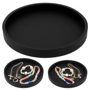 Praktisches Dekotablett in Schwarz aus Silikon für Badezimmer, Küche und Schminktisch zur Aufbewahrung von Toilettenartikeln, Kosmetika und Handtüchern