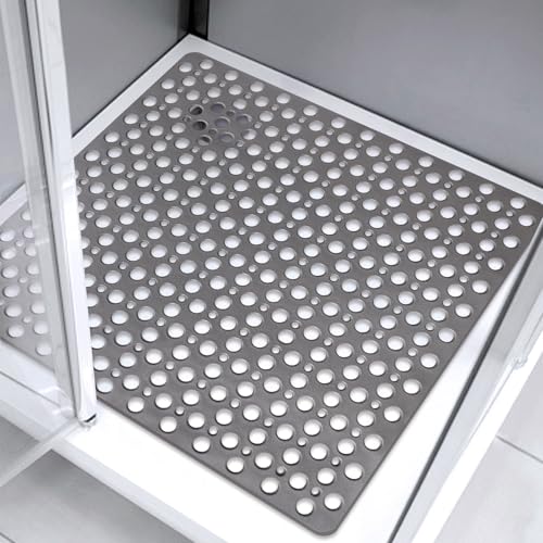 ZOKBOM Duschmatte rutschfest 70x70 cm, TPE Antirutschmatte Dusche mit Saugnäpfen, Badematte mit Ablauflöchern und Komfort Sicherheits Duscheinlage rutschfest
