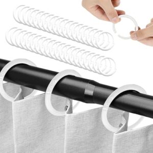 48 Stück Duschvorhang Haken, Duschvorhang Ringe 38mm, C-Förmige Öffnung, Multifunktionsschnalle für Duschvorhänge und Türvorhänge