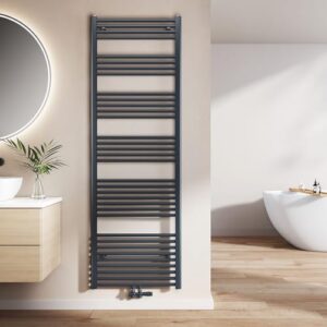 Handtuchtrockner Heizkörper für Bad, EMKE Badheizkörper Gerade 1800x600 mm mit Mittelanschluss, effizienter Handtuchwärmer