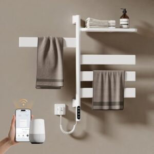 EMKE Handtuchheizkörper WiFi Smart Thermostat 120W - elektrischer Badheizkörper mit WiFi-Technologie und integriertem LCD-Touchscreen