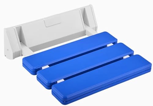 Duschklappsitz mit Wandmontage, klappbar und belastbar bis 130kg, Dusche-Sitzgelegenheit-Stuhl-Blau
