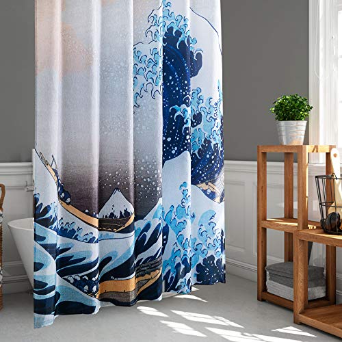 Japanischer Stil Duschvorhang aus wasserdichtem Material für Badezimmer. Ideal für Home Decor, 180 x 180 cm.