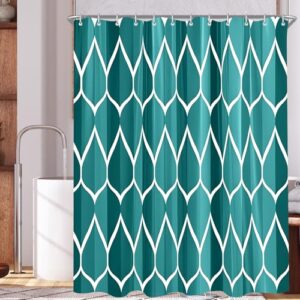 Hochwertiger Duschvorhang 180x200 cm mit Blau-Grün-Diamant-Muster, wasserabweisend und antibakteriell, ideal für Badezimmer oder Badewanne