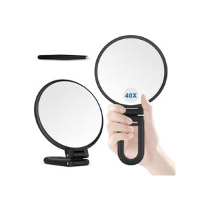 MIYADIVA 40X Vergrößerungsspiegel, Handspiegel mit doppelter Seite für Schmink und Beauty-Routine