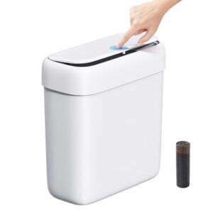 Kleiner Badezimmer-Mülleimer mit Deckel, 8.5 l/2,2 Gallonen, schmaler Mülleimer, Papierkorb aus Kunststoff mit aufklappbarem Deckel