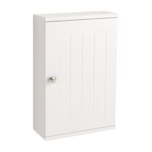 Hängeschrank Bad von Relaxdays, 2 Fächer, Magnetverschluss, Landhausstil, schmaler Wandschrank, weiß